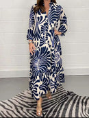 Fall Women's Printed Loose Casual Dresses B-88674 - TUZZUT Qatar Online Shopping