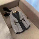 Women's plaid silk Jacket Blazer 2XL 51463 - TUZZUT Qatar Online Shopping