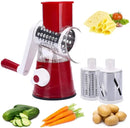 Multi-Function Vegetable Fruit Cutter Rotary Round Drum Cheese Grater with 3 Stainless Steel - TUZZUT Qatar Online Shopping