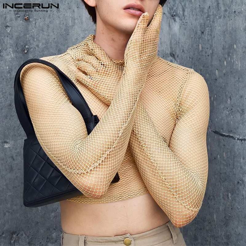 Men T Shirt Mesh Transparent Turtleneck Streetwear Long Sleeve M S4999458 Men T Shirt Mesh Transparent Turtleneck Streetwear Long Sleeve M S4999458