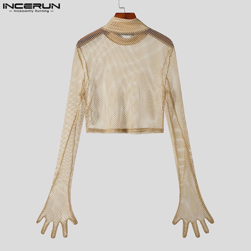 Men T Shirt Mesh Transparent Turtleneck Streetwear Long Sleeve M S4999458 Men T Shirt Mesh Transparent Turtleneck Streetwear Long Sleeve M S4999458