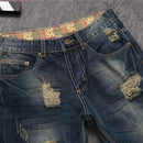 New Men's Ripped Denim Pants Fashion Casual Jeans 31 S4980965 - TUZZUT Qatar Online Shopping