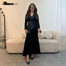 Elegant Black V-Neck Long Sleeve Party Dress S5078549 - TUZZUT Qatar Online Shopping
