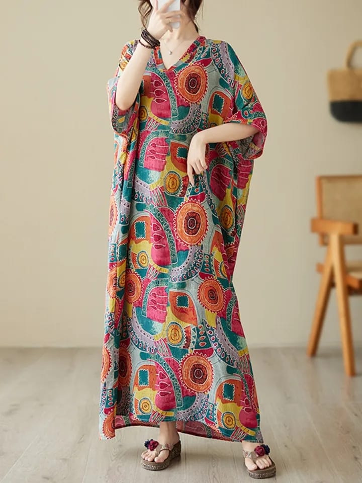 Floral loose casual long dress, for women X4954654