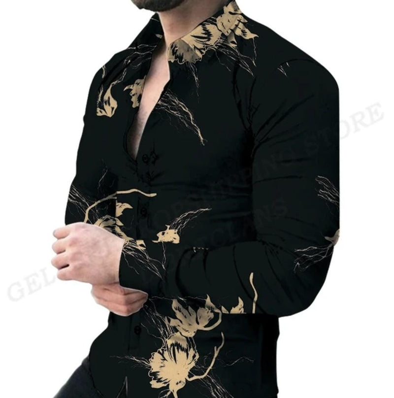 Men's long sleeve shirts, floral streetwear L S4970704