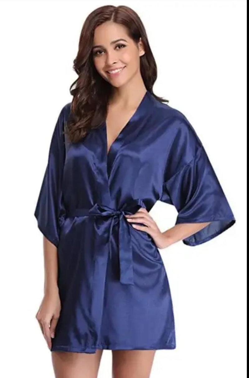 New Women Silk Kimono Bathrobe Silk Bridesmaid Robes L 1486435
