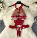 Lace open crotch jumpsuit for women 458469 - TUZZUT Qatar Online Shopping