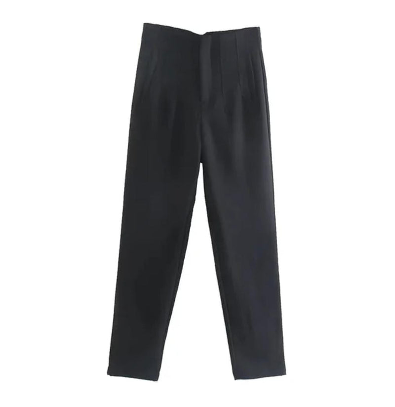 High waist pencil pants with inseam detail for women M 45529