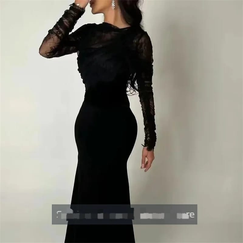Women's Fashion Black Mermaid Dress XL S5078551