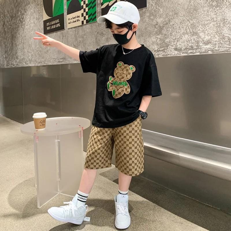 Cartoon Patchwork Boys T-shirt and Shorts Set 262207 Cartoon Patchwork Boys T-shirt and Shorts Set 262207