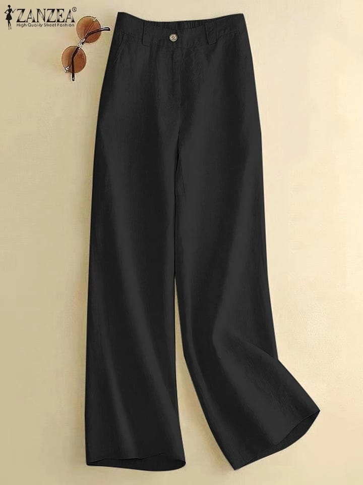 ZANZEA Women Vintage Wide Leg Pants 2XL S4653520 ZANZEA Women Vintage Wide Leg Pants 2XL S4653520