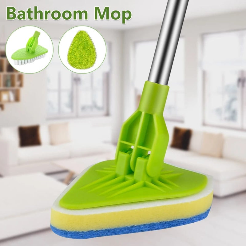 Extendable Bathroom Mop Set 3 in 1 Multifunctional Tile Cleaning Kit 180° Rotatable S4658156