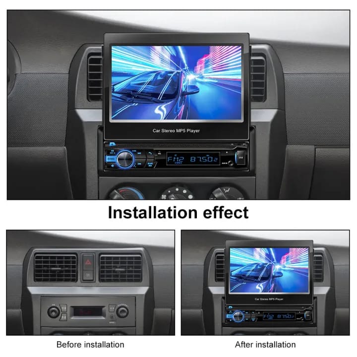 Car Multimedia Player Intelligent Voice MP5 player 1 DIN 7inch Automatic Retractable Screen AUX /SD/ USB Bluetooth for Universal