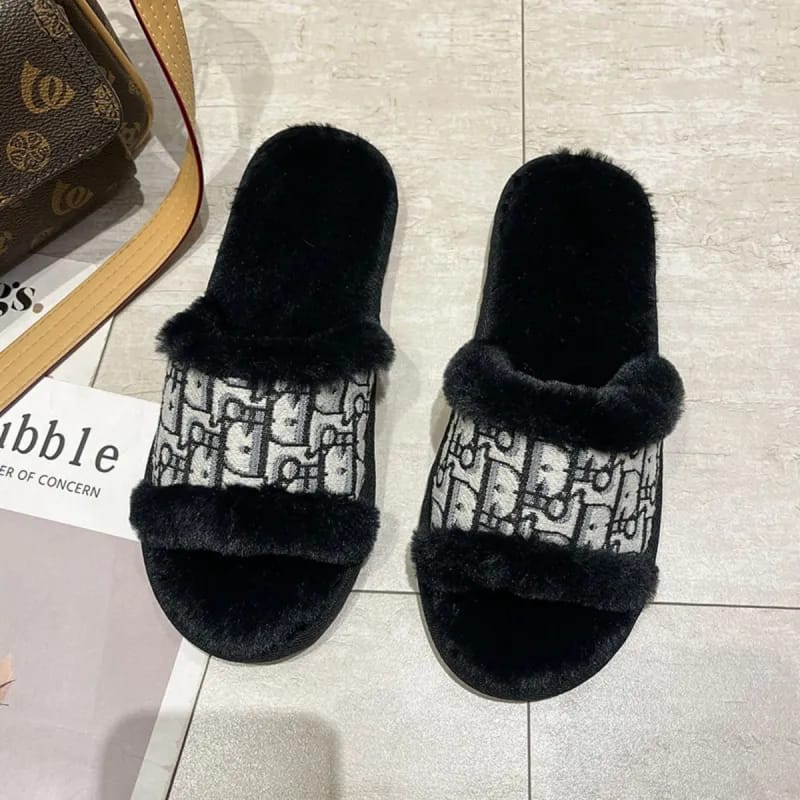 New Fashion Plush Indoor Slippers Bedroom Slippers For Women 37-38 350770