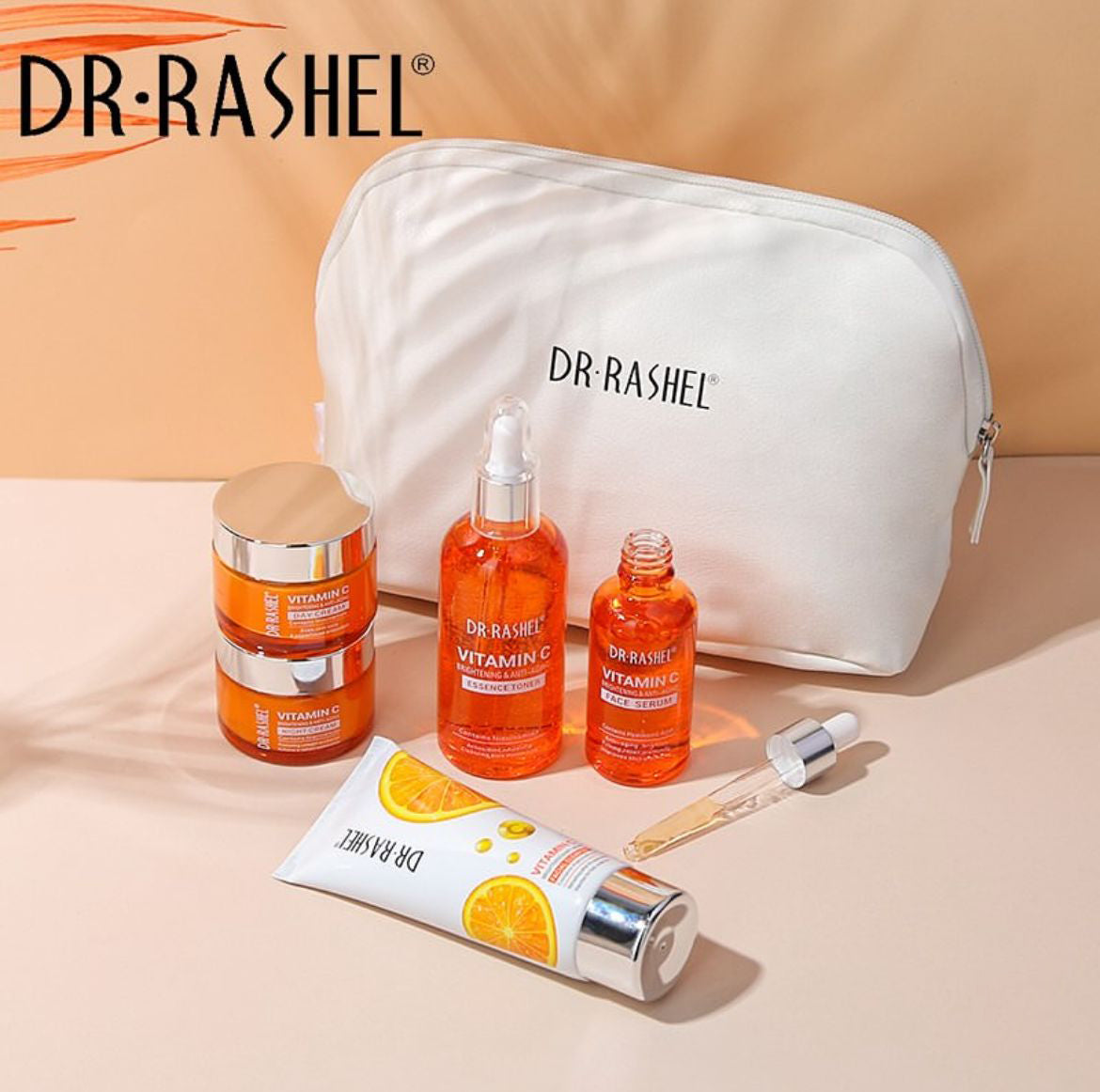 DR.Rashel New 5 PCS Vitamin C Brightening & Anti-Aging Skin Care Series With Pouch DRL-1739 DR.Rashel New 5 PCS Vitamin C Brightening & Anti-Aging Skin Care Series With Pouch DRL-1739
