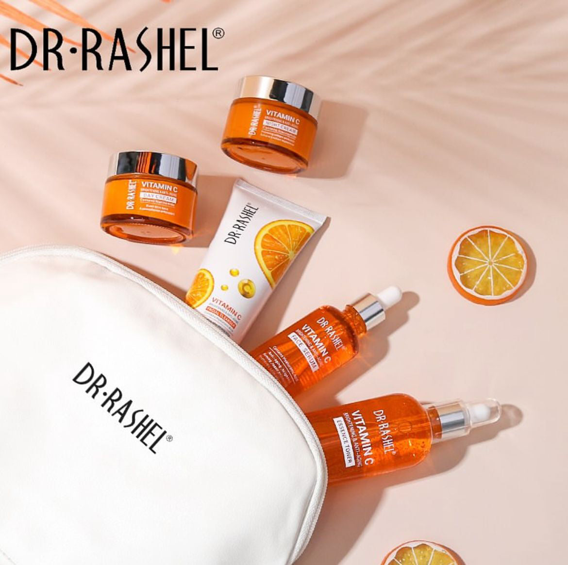 DR.Rashel New 5 PCS Vitamin C Brightening & Anti-Aging Skin Care Series With Pouch DRL-1739 DR.Rashel New 5 PCS Vitamin C Brightening & Anti-Aging Skin Care Series With Pouch DRL-1739