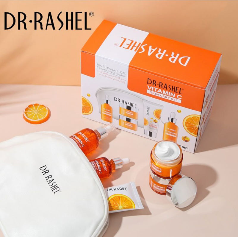DR.Rashel New 5 PCS Vitamin C Brightening & Anti-Aging Skin Care Series With Pouch DRL-1739