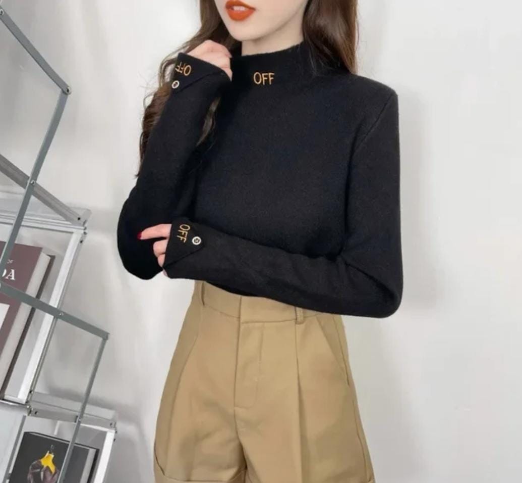 Women's Fashion Full Sleeve High Neck T-Shirt S4774348 Women's Fashion Full Sleeve High Neck T-Shirt S4774348