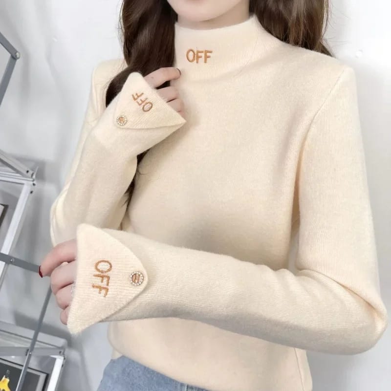 Women's Fashion Full Sleeve High Neck T-Shirt S4774348