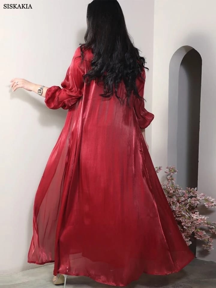 Two-Pieces Kimono Abaya Dress Set for Women 2XL S4681307