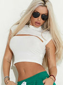 Letter Print Boned Tees and Side Split Pants Cool Girl Suits M 91297 - TUZZUT Qatar Online Shopping