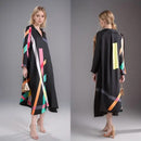 Long Kurtis Style Long Women's Dess With V- Neck & Long Sleeves 112894 - TUZZUT Qatar Online Shopping