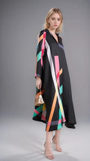 Long Kurtis Style Long Women's Dess With V- Neck & Long Sleeves 112894 - TUZZUT Qatar Online Shopping