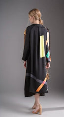 Long Kurtis Style Long Women's Dess With V- Neck & Long Sleeves 112894 - TUZZUT Qatar Online Shopping