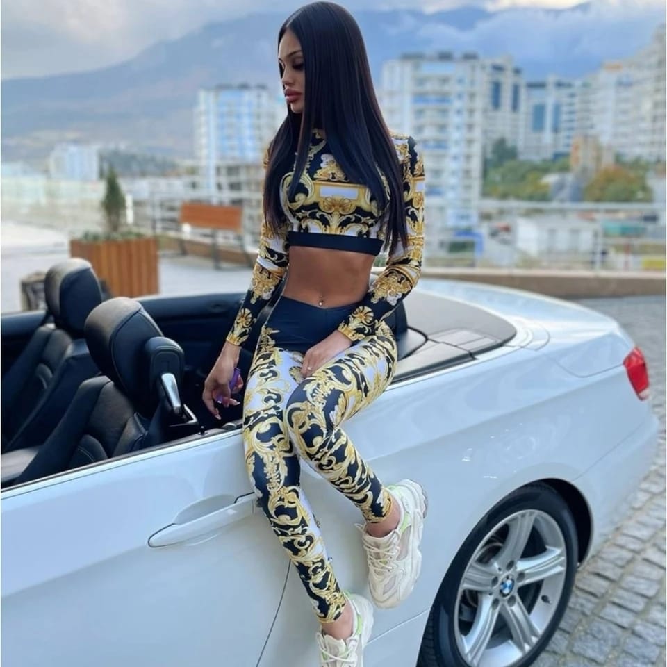 Women Summer New Stylish Print Sports Suit XL 99764 Women Summer New Stylish Print Sports Suit XL 99764