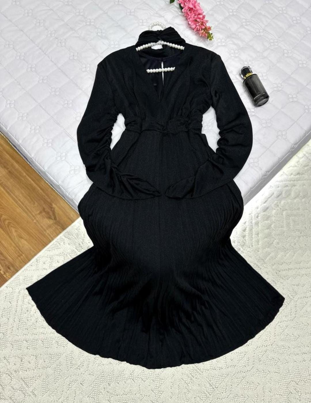 Women Spring New Deep V-neck Belted High Waist Maxi Evening Dress 141013 Women Spring New Deep V-neck Belted High Waist Maxi Evening Dress 141013