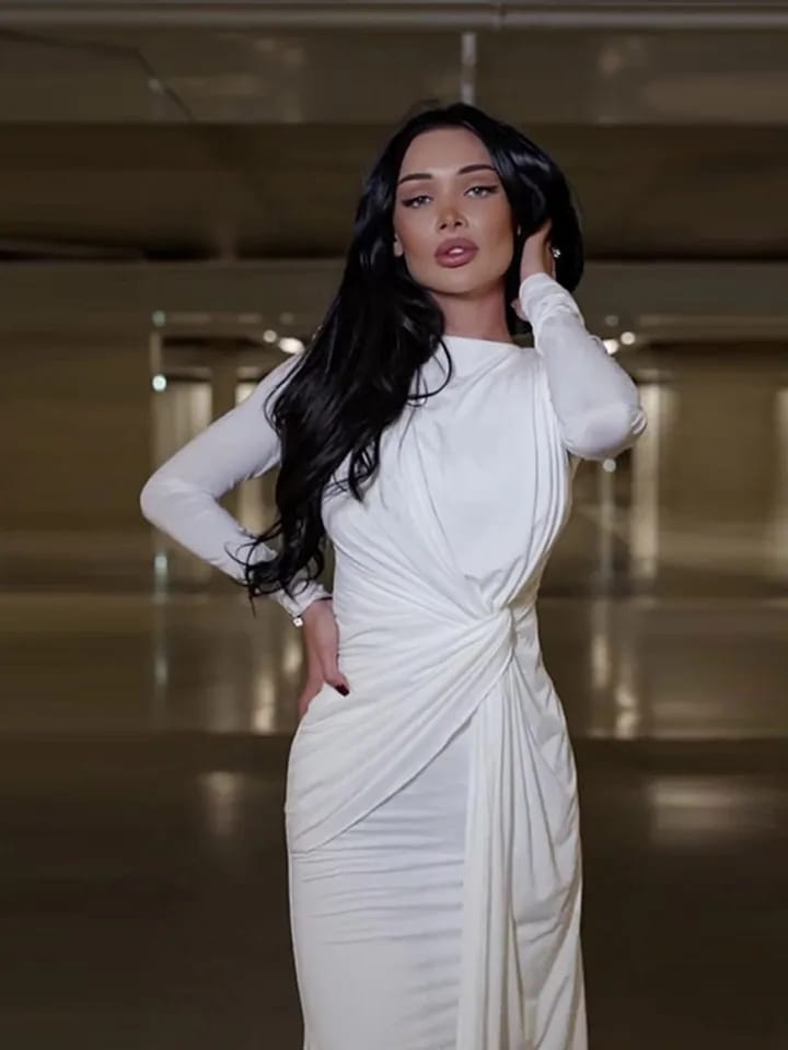 Women Long Sleeve Elegant White Spring Fitted High Waist Casual Dress 137220 Women Long Sleeve Elegant White Spring Fitted High Waist Casual Dress 137220