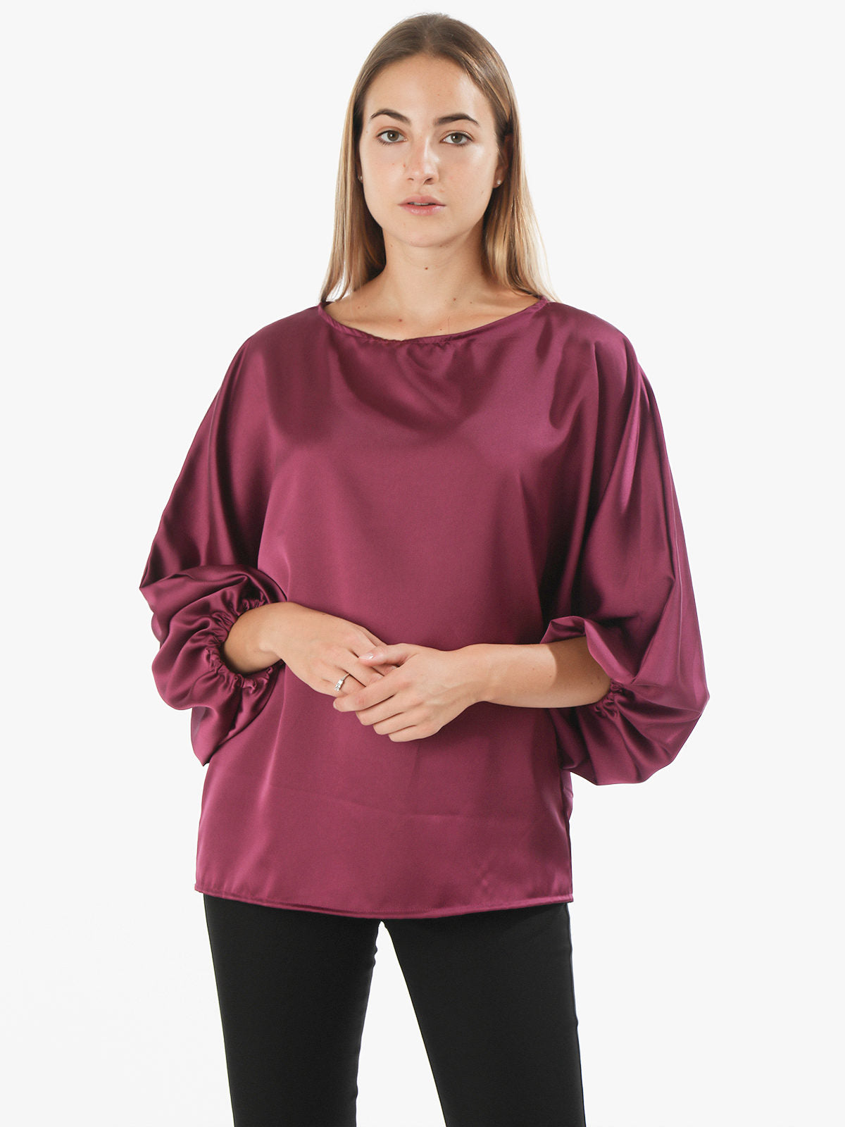 Women's maxi blouse with wide sleeves L 101677 Women's maxi blouse with wide sleeves L 101677