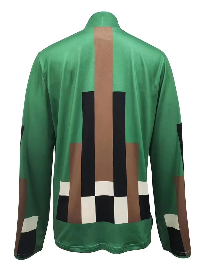 Color Block Mock Neck T-Shirt L 135619 Color Block Mock Neck T-Shirt L 135619