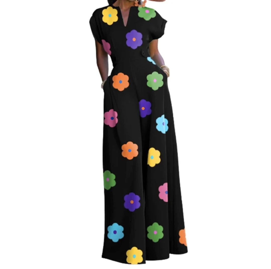 Women's Fashion Floral Printed Jumpsuit L 120840 Women's Fashion Floral Printed Jumpsuit L 120840