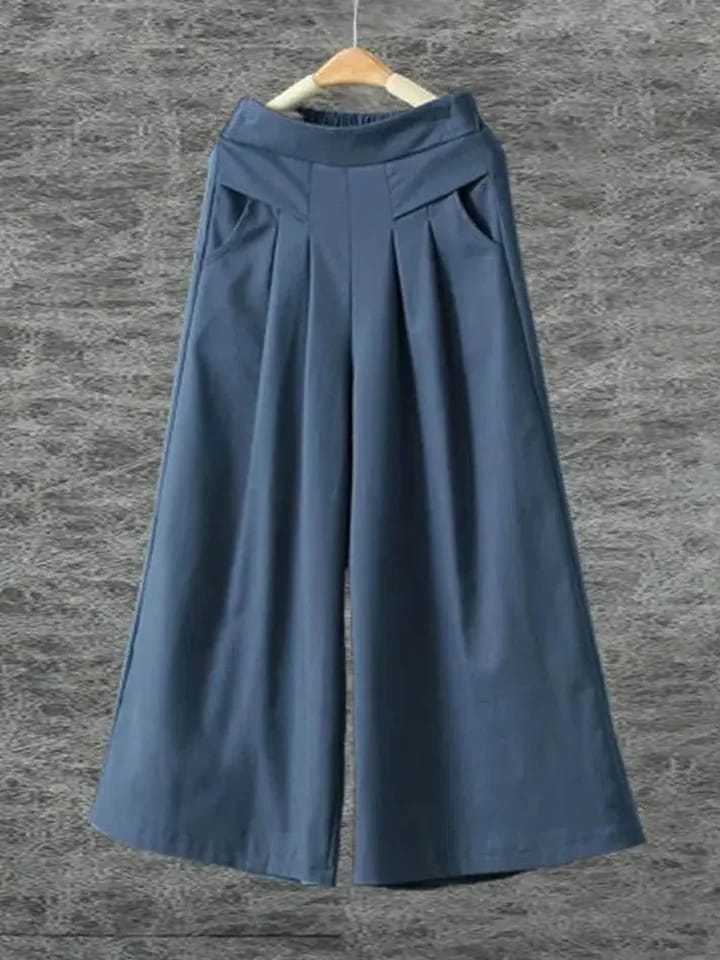 Women's Loose Cotton Linen Culotte Pants 3XL 83707