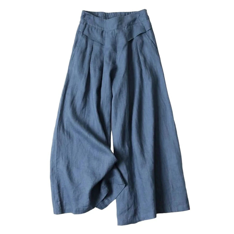 Women's Loose Cotton Linen Culotte Pants 3XL 83707