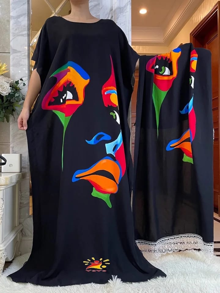 Summer African Cotton Short Sleeve Dress 117051 Summer African Cotton Short Sleeve Dress 117051