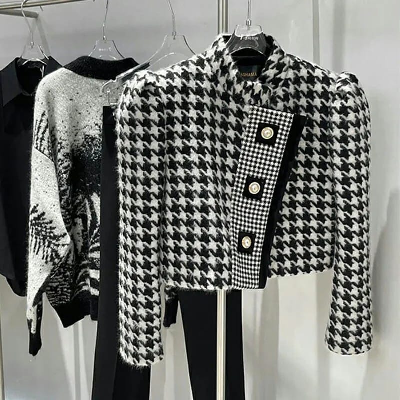 Autumn Winter Asymmetric Leisure Short Woolen Jacket Female Outwear S 111023
