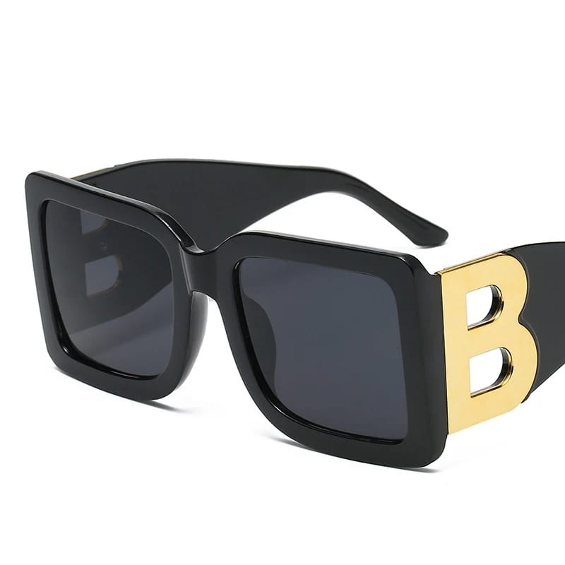 Ladies Fashion Designer Square Sunglasses Retro B-decorative Glasses S3176281