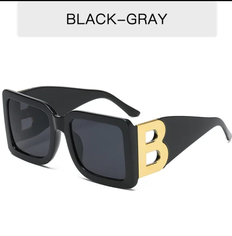 Ladies Fashion Designer Square Sunglasses Retro B-decorative Glasses S3176281