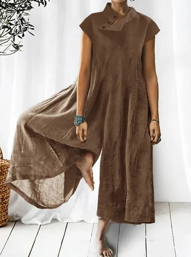 Summer Short Sleeve Loose Flared Dungarees Casual Elegant Ladies Jumpsuit L 116495 Summer Short Sleeve Loose Flared Dungarees Casual Elegant Ladies Jumpsuit L 116495