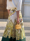 Casual Fashion Single Breasted High Waist Printed Shirt & Pants Set M 112665 - TUZZUT Qatar Online Shopping