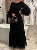 Modigirl Elegant Solid Color Pleated Waist Evening Dress L 140983 - TUZZUT Qatar Online Shopping