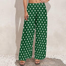 Green Polka Dot Pants Women Vintage Print Trousers XL 113008 - TUZZUT Qatar Online Shopping