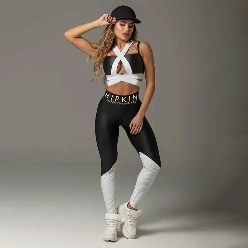 Sexy Bra and Leggings Fitness Sports Two Pieces Set 60866