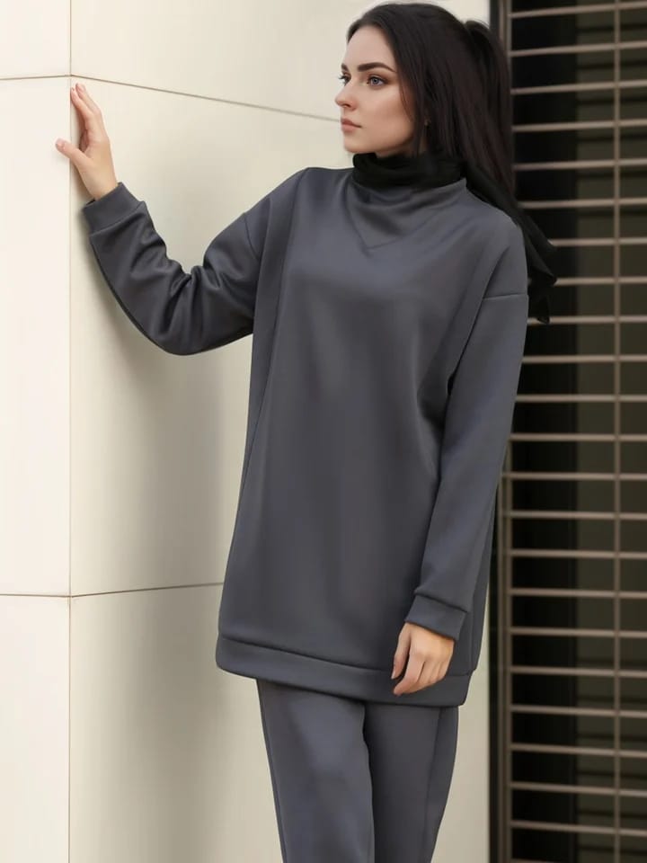 Women Muslim Sets Long Tops and Pants Turkey Outfit 2 Pieces Set L 481982 Women Muslim Sets Long Tops and Pants Turkey Outfit 2 Pieces Set L 481982