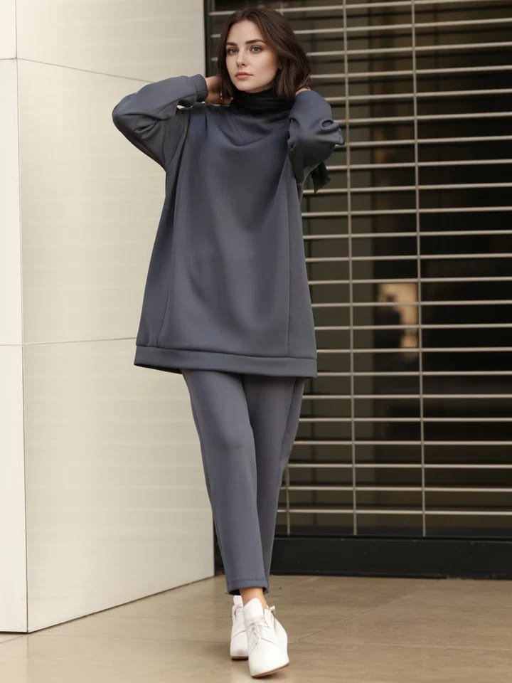 Women Muslim Sets Long Tops and Pants Turkey Outfit 2 Pieces Set L 481982 Women Muslim Sets Long Tops and Pants Turkey Outfit 2 Pieces Set L 481982