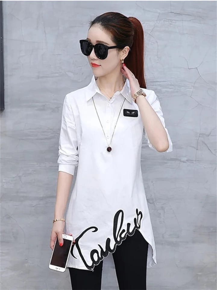 Women's Embroidered Shirt Spring Fashion Wild Women's Blouses M 384467
