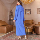 Women's Moroccan Diamond Abaya V Neck Cover Up Button Up Jalabiya S 298787 - TUZZUT Qatar Online Shopping