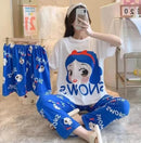 3 Pcs Women's clothing summer three-piece short-sleeved Home Suit M 516735 - TUZZUT Qatar Online Shopping